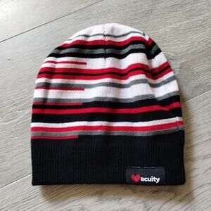 Acuity Beanie Winter Hat Skull Ski Cap Red White White Striped Black Stretch